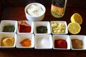 Ingredients required for making tandoori chicken