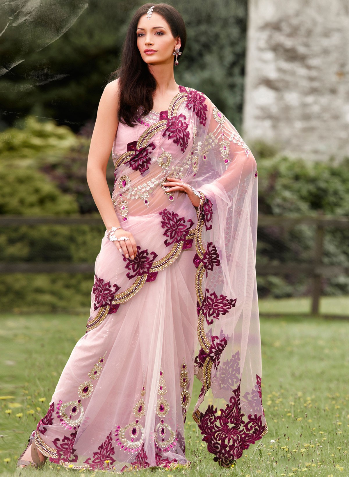 net saree gown designs