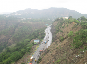 Mumbai-Pune Expressway as visible from the Rajmachi point