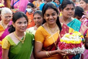 Traditional sarees and half sarees on this special occasion