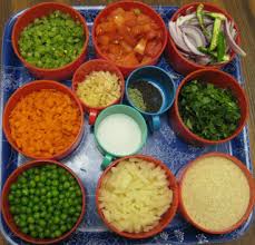 Ingredients for the preparation of rava Khichdi