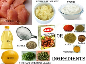 Ingredients that are required for making chicken 65