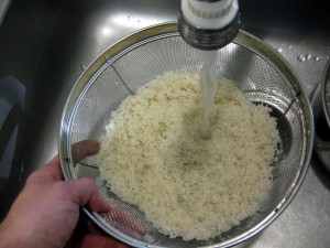 Washing process of Basmati rice
