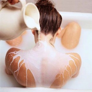 Milk bath for glowing skin